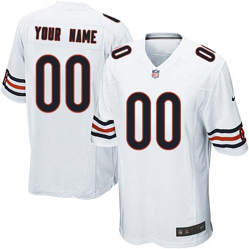 Youth Elite Nike Jersey White Road - Customized NFL Chicago Bears